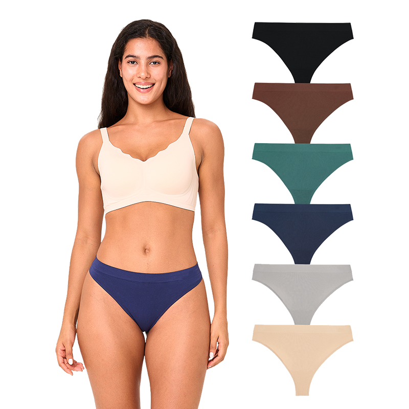 Women's Seamless Mid-Waist Thongs